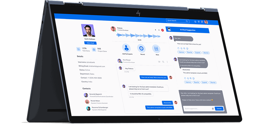 CallVista application interface